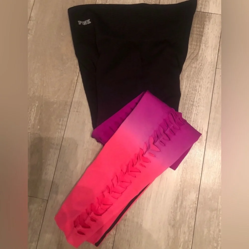 VSpink rare htf side cut leggings size medium price firm last price❌ - Picture 2 of 9